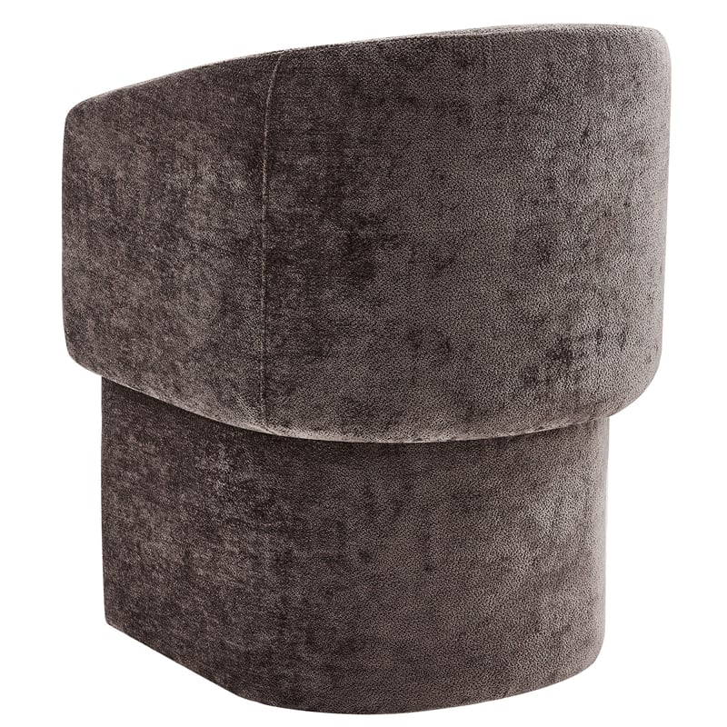 Pemberly Row Contemporary Chenille Dining Armchair in Chocolate Brown