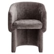 Pemberly Row Contemporary Chenille Dining Armchair in Chocolate Brown