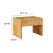 Pemberly Row Contemporary 1-Drawer Burl Wood Laminated Nightstand