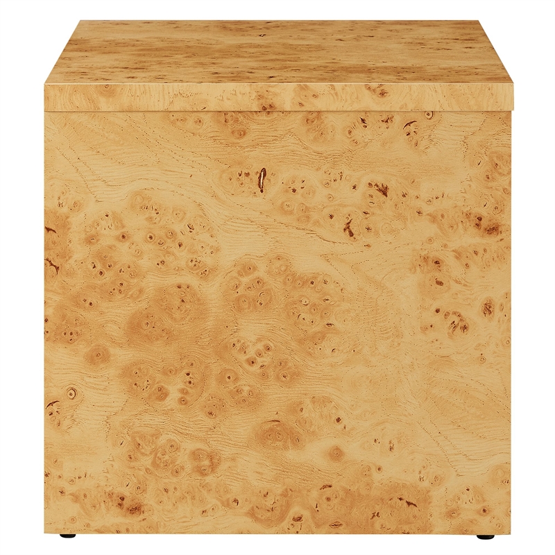 Pemberly Row Contemporary 1-Drawer Burl Wood Laminated Nightstand