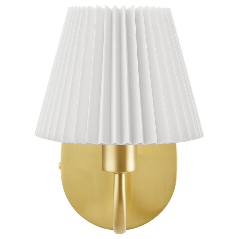 Pemberly Row Contemporary 1-Light U-Shaped Metal Arm Wall Sconce in Brass
