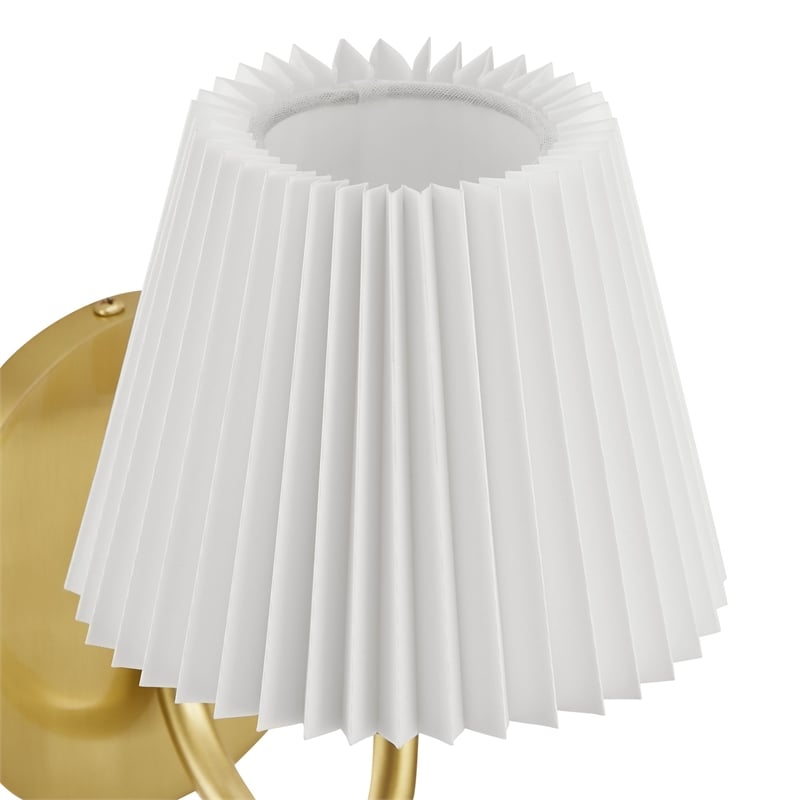 Pemberly Row Contemporary 1-Light U-Shaped Metal Arm Wall Sconce in Brass