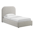Pemberly Row Curved Twin Platform Bed in Heathered Weave Light Gray