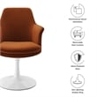 Pemberly Row Contemporary Swivel Dining Armchair in White Rust