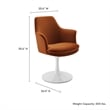 Pemberly Row Contemporary Swivel Dining Armchair in White Rust