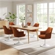 Pemberly Row Contemporary Swivel Dining Armchair in White Rust