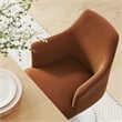 Pemberly Row Contemporary Swivel Dining Armchair in White Rust