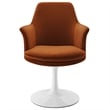 Pemberly Row Contemporary Swivel Dining Armchair in White Rust