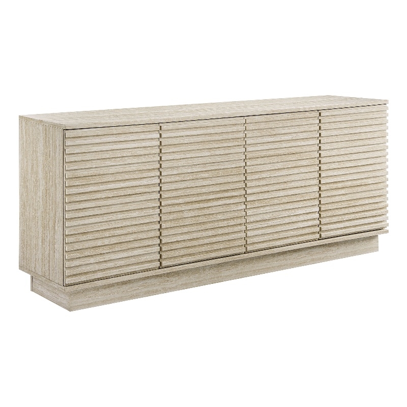 Pemberly Row Contemporary Sideboard Cabinet TV Stand in Travertine