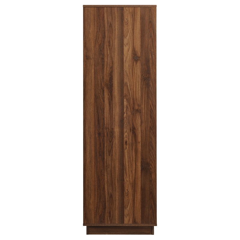 Pemberley Row Particleboard Walnut Wardrobe Rectangular Adjustable Shelves Unassembled