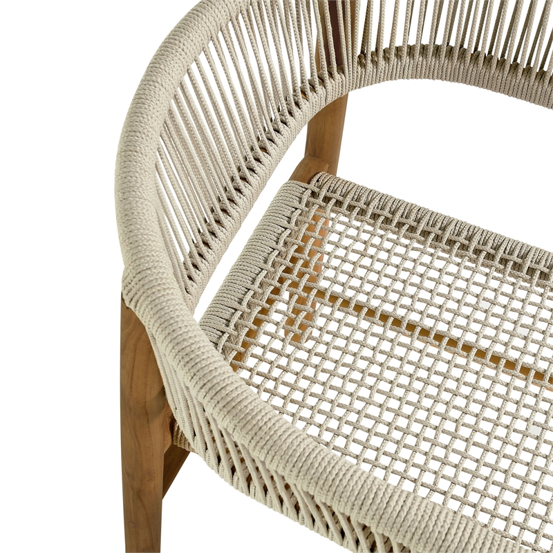 Pemberly Row Curved-Back Dining Armchairs Set of 2 in Natural Natural