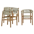 Pemberly Row Curved-Back Dining Armchairs Set of 2 in Natural Natural