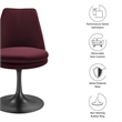 Pemberly Row Contemporary Swivel Dining Chair in Black Mulberry