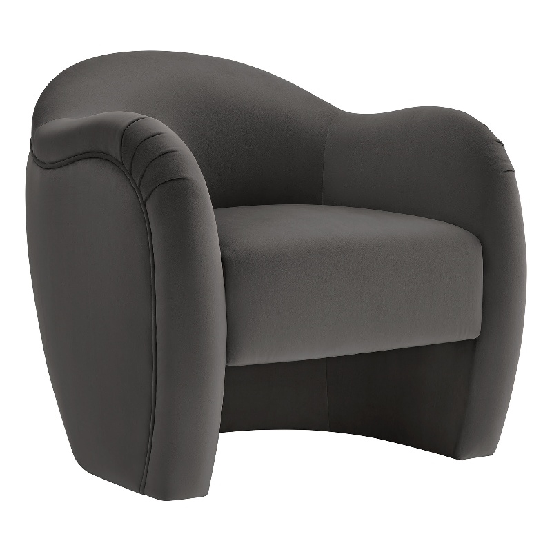 Pemberly Row Contemporary Upholstered Accent Chair in Storm Gray