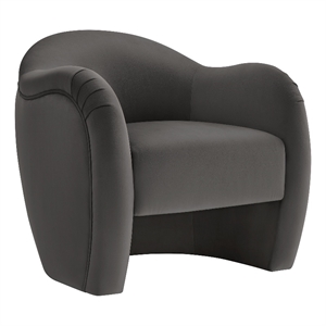 Pemberly Row Contemporary Upholstered Accent Chair in Storm Gray