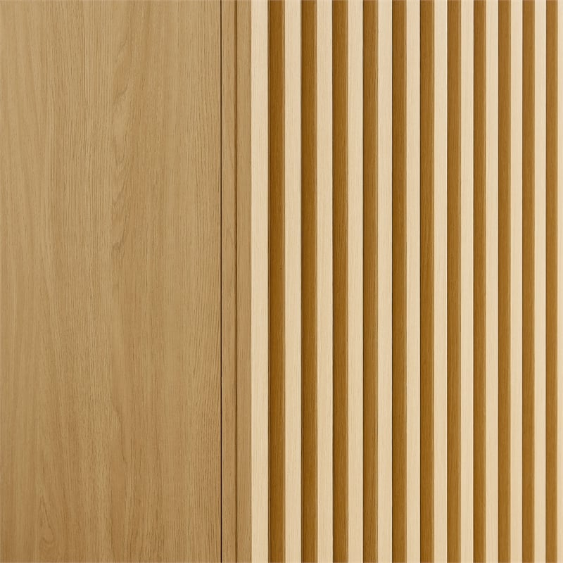 Pemberly Row Contemporary Wood Grain Laminated Wardrobe Closet in Oak