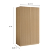Pemberly Row Contemporary Wood Grain Laminated Wardrobe Closet in Oak