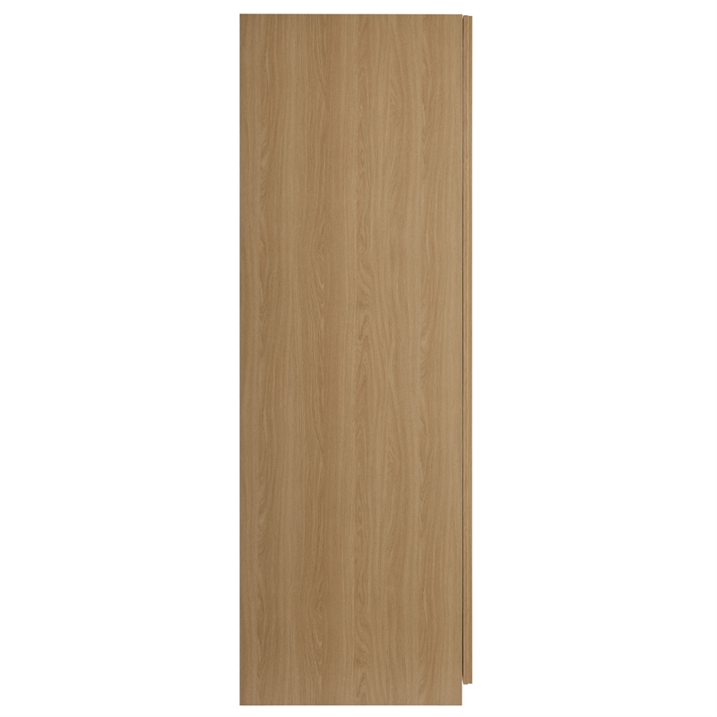 Pemberly Row Contemporary Wood Grain Laminated Wardrobe Closet in Oak