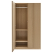 Pemberly Row Contemporary Wood Grain Laminated Wardrobe Closet in Oak