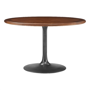 Pemberly Row Contemporary Mango Wood Top Dining Table in Black Walnut