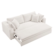 Pemberly Row Upholstered Sleeper Sofa with 4 Throw Pillows in Pure White