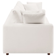 Pemberly Row Upholstered Sleeper Sofa with 4 Throw Pillows in Pure White