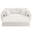 Pemberly Row Upholstered Sleeper Sofa with 4 Throw Pillows in Pure White