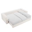 Pemberly Row Upholstered Sleeper Sofa with 4 Throw Pillows in Pure White