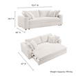 Pemberly Row Upholstered Sleeper Sofa with 4 Throw Pillows in Pure White