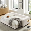 Pemberly Row Upholstered Sleeper Sofa with 4 Throw Pillows in Pure White