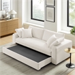 Pemberly Row Upholstered Sleeper Sofa with 4 Throw Pillows in Pure White