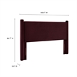 Pemberly Row Contemporary Performance Velvet King Headboard in Mulberry