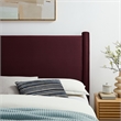 Pemberly Row Contemporary Performance Velvet King Headboard in Mulberry