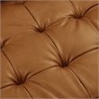 Pemberly Row Vegan Leather Upholstered Buiscut Tufted Loveseat in Tan