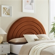 Pemberly Row Performance Velvet Upholstered Full Headboard in Rust