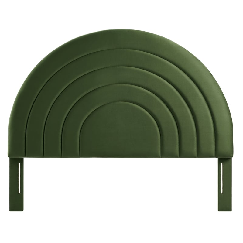 Pemberly Row Performance Velvet Upholstered Queen Headboard in Moss Green