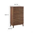 Pemberly Row Contemporary Slatted 5-Drawer Chest Chest in Walnut