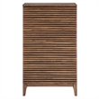 Pemberly Row Contemporary Slatted 5-Drawer Chest Chest in Walnut