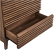 Pemberly Row Contemporary Slatted 5-Drawer Chest Chest in Walnut