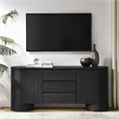 Pemberly Row Contemporary Sideboard Storage Cabinet in Black