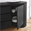 Pemberly Row Contemporary Sideboard Storage Cabinet in Black