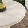 Pemberly Row Contemporary Concrete Round Top Dining Table in White