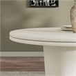 Pemberly Row Contemporary Concrete Round Top Dining Table in White
