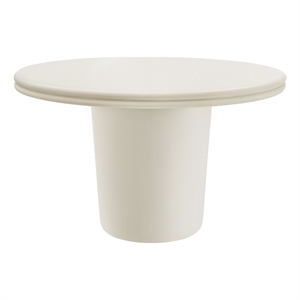 Pemberly Row Contemporary Concrete Round Top Dining Table in White
