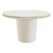 Pemberly Row Contemporary Concrete Round Top Dining Table in White