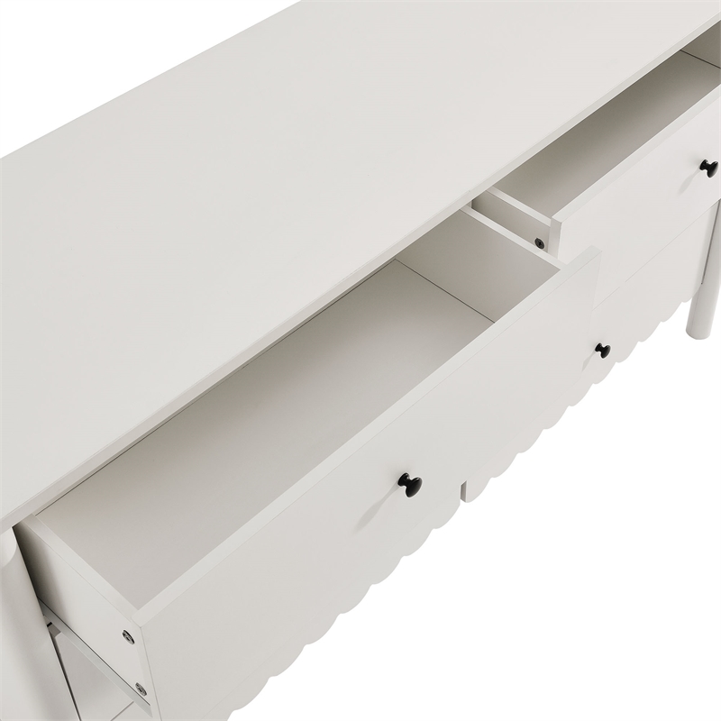 Pemberly Row Contemporary Dresser with Full-Glide Drawers in White