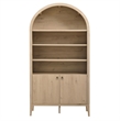 Pemberly Row Contemporary Storage Display Cabinet Bookshelf in Light Oak