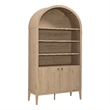 Pemberly Row Contemporary Storage Display Cabinet Bookshelf in Light Oak