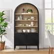 Pemberly Row Contemporary Storage Display Cabinet Bookshelf in Black
