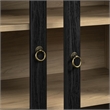 Pemberly Row Contemporary Display Cabinet with Tempered Glass Doors in Black